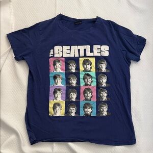 The Beatles Blue Graphic Tshirt Womens size L